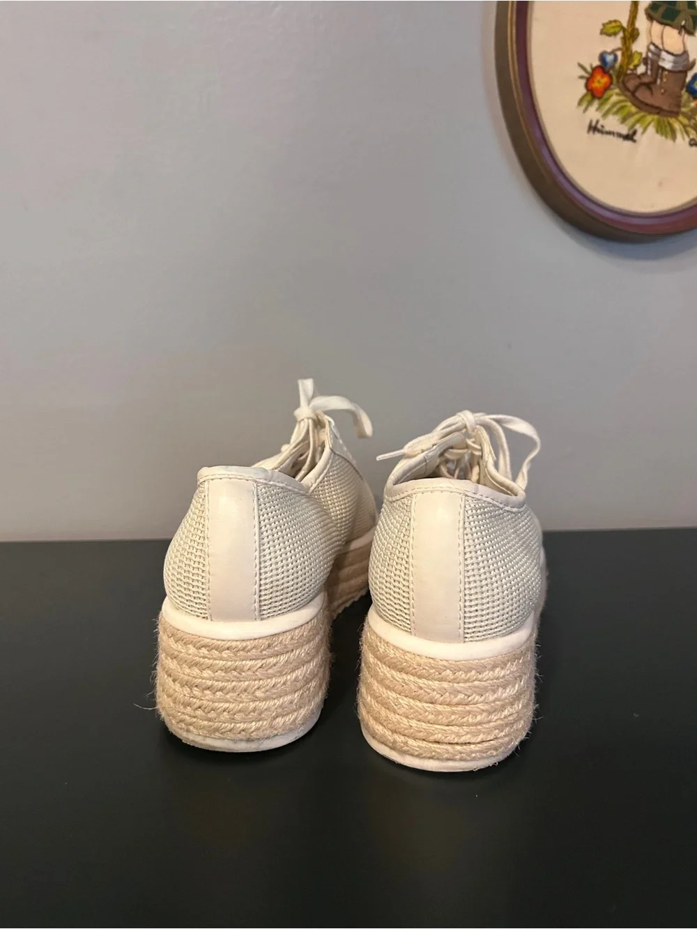 Dolce Vita Tannah Espadrille Wedge Sneakers White Tan Size 10